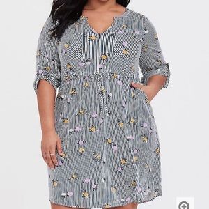 TORRID Stripped and floral challis dress